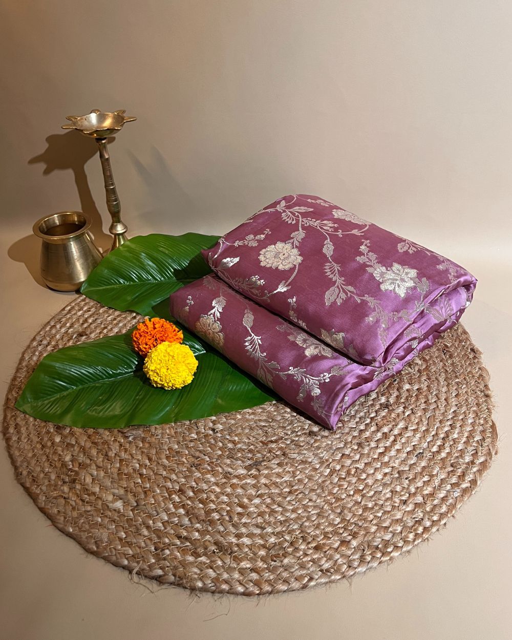 Premium Dola Silk Banarasi Pastel Lilac Colour 44 Inches Width