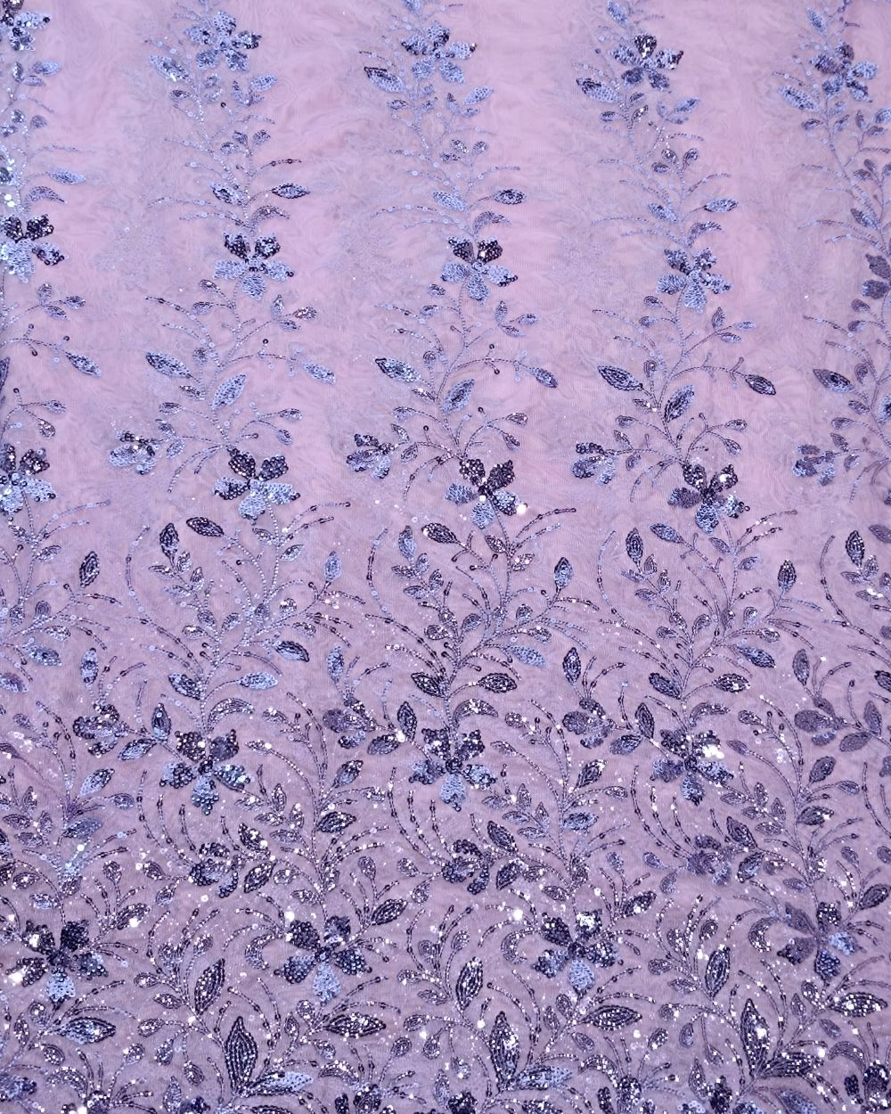 Net Work Lavender Colour 56 Inches Width