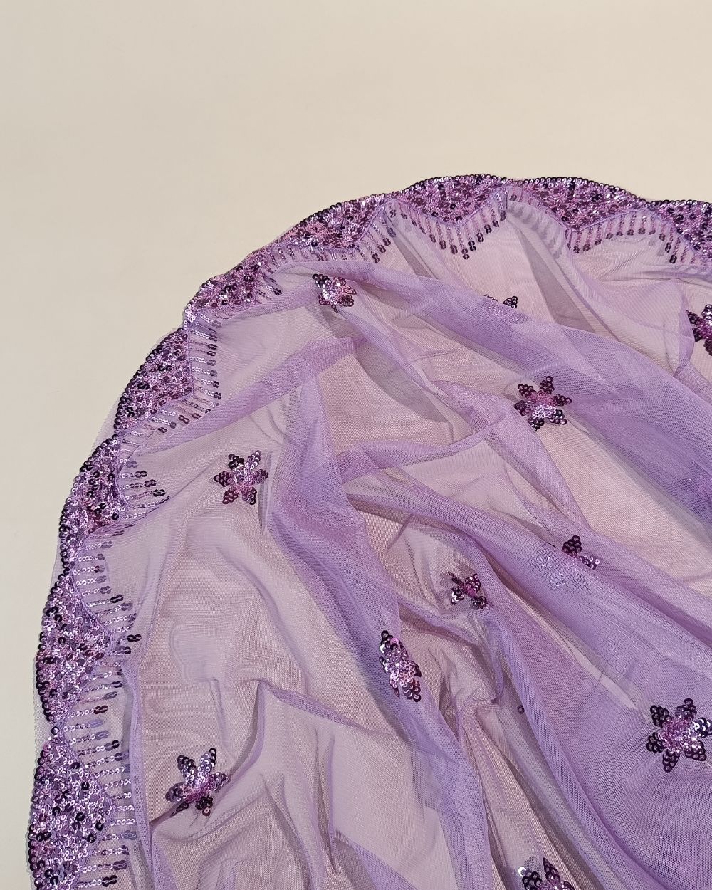 Net Work with Cutwork Border Onion Pink Colour 44 Inches Width