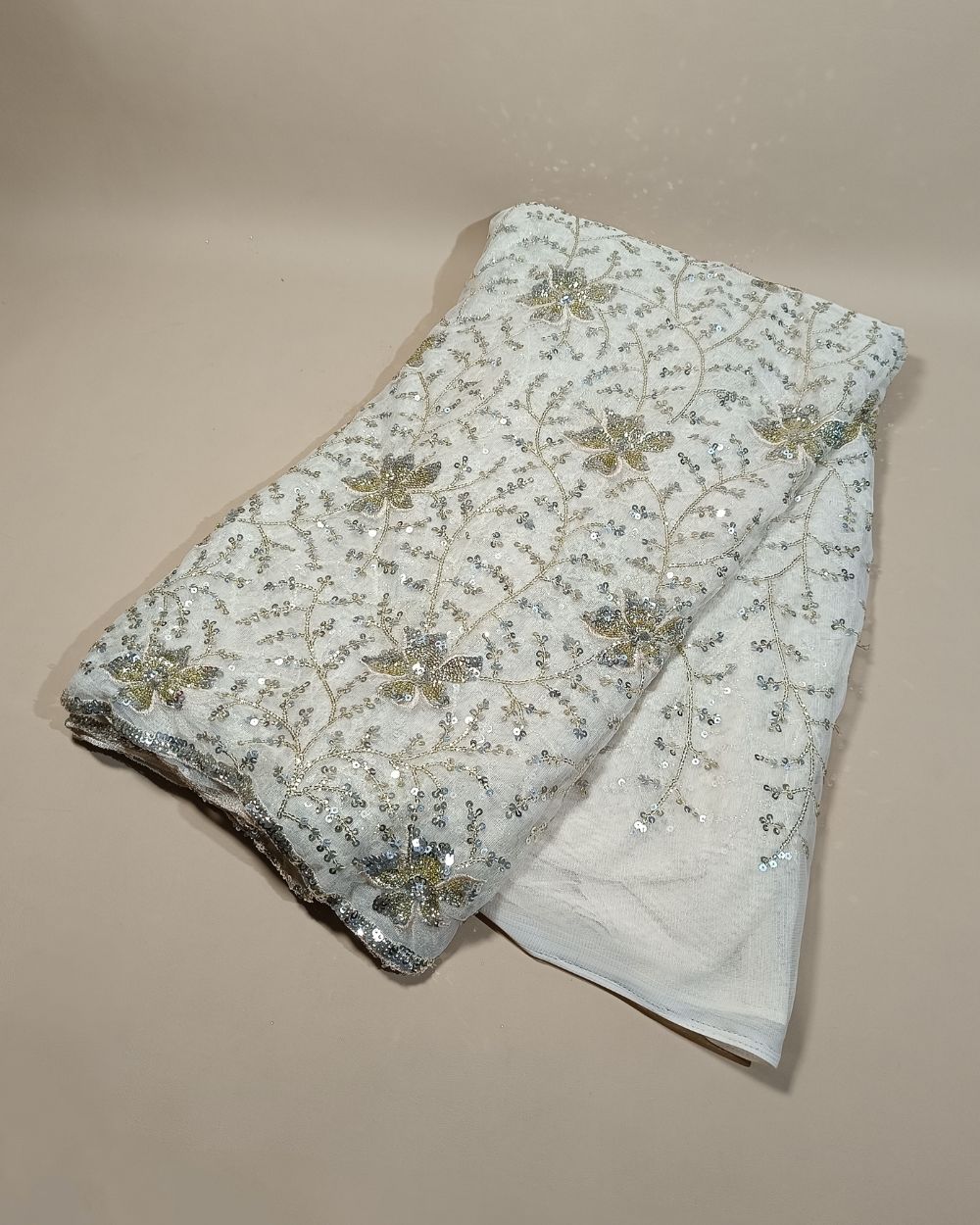 Net Work Off White Colour 56 Inches Width