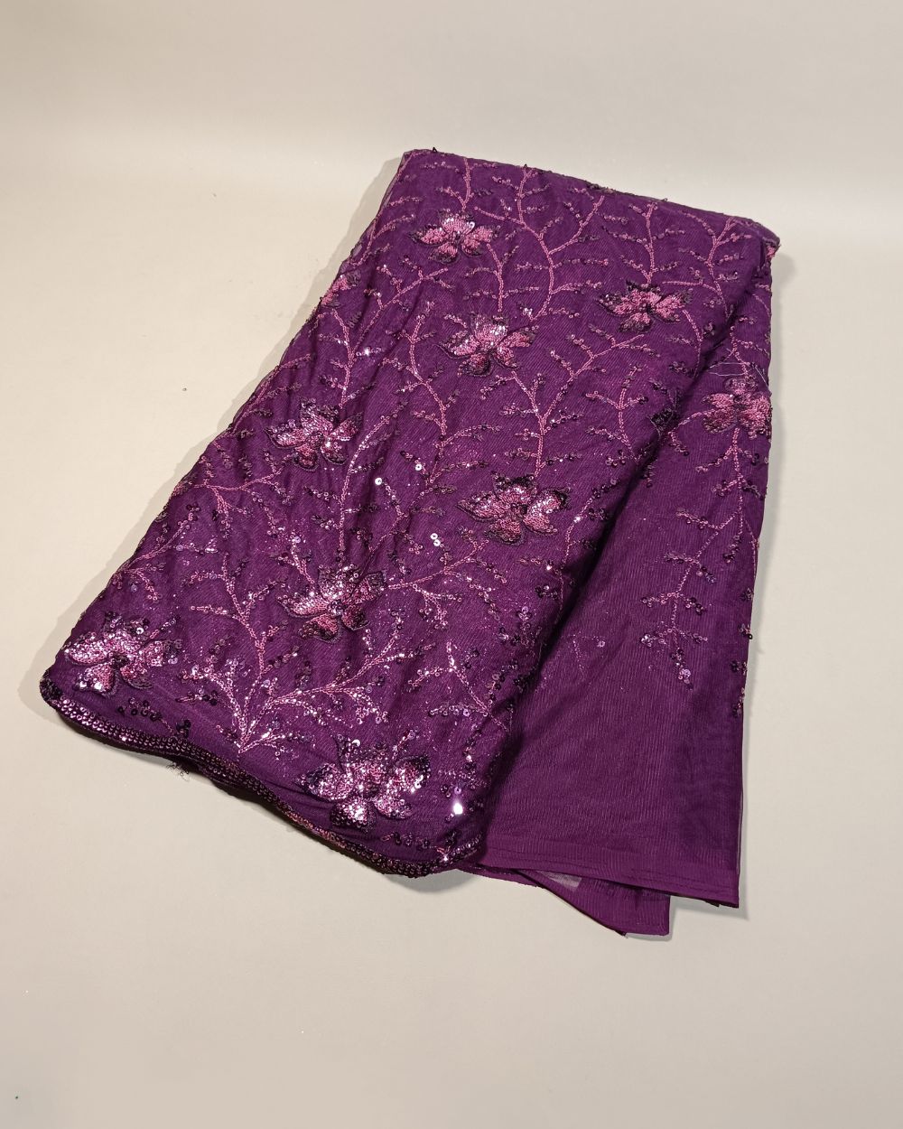 Net Work Wine Colour 56 Inches Width