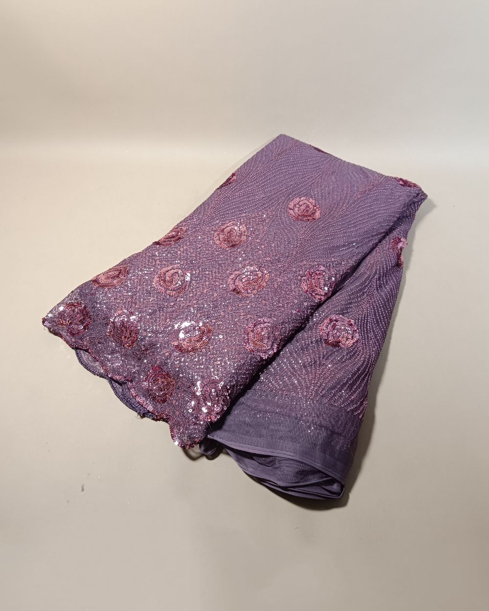 Net Work Dusty Wine Colour 52 Inches Width