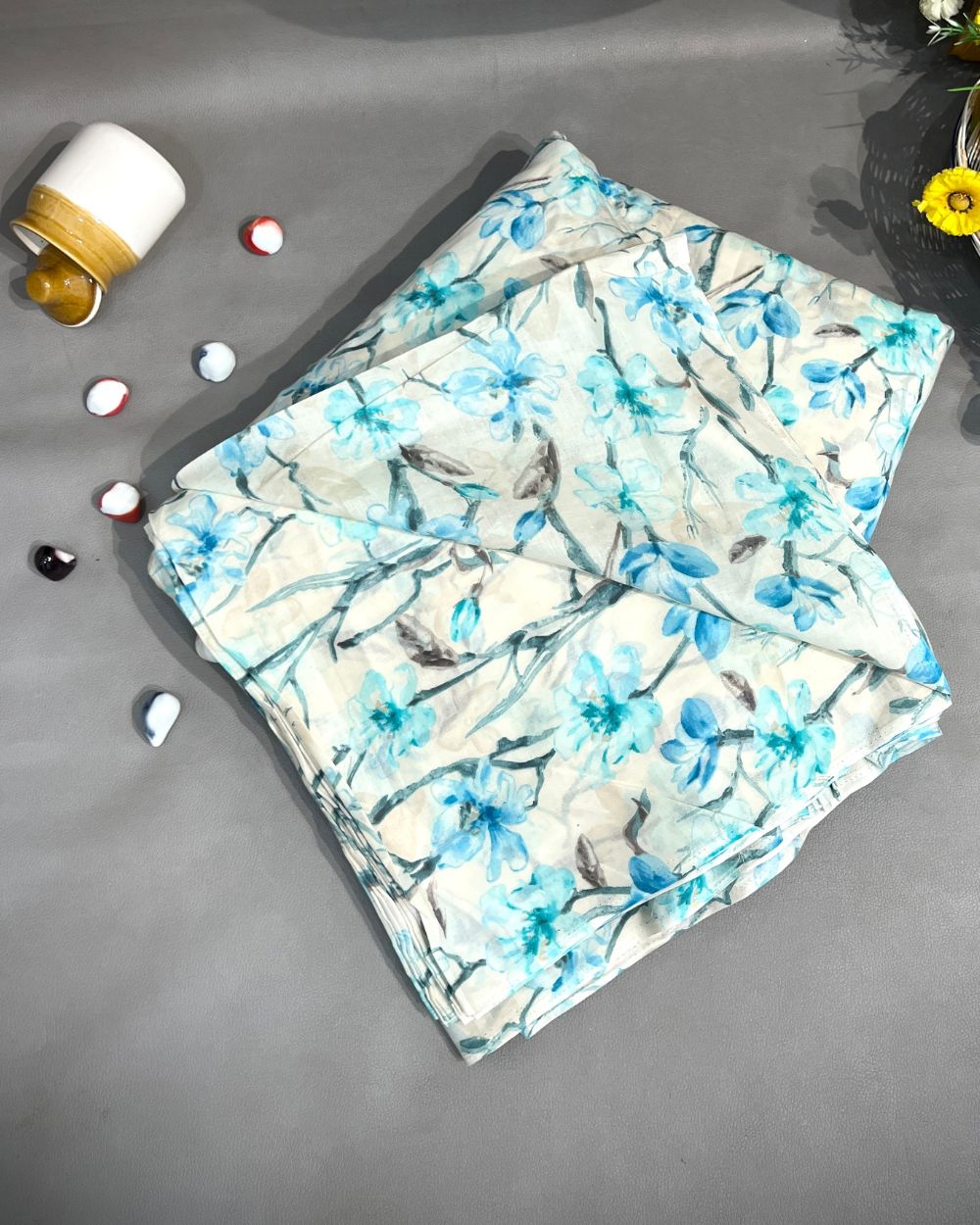 Mal Cotton Printed Blue Colour 42 Inches Width