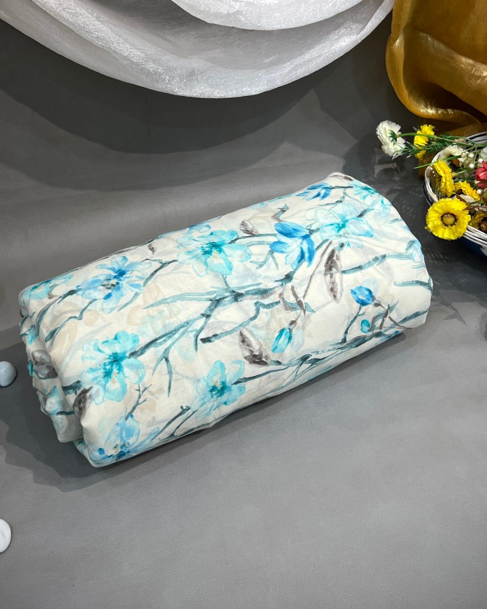 Mal Cotton Printed Blue Colour 42 Inches Width