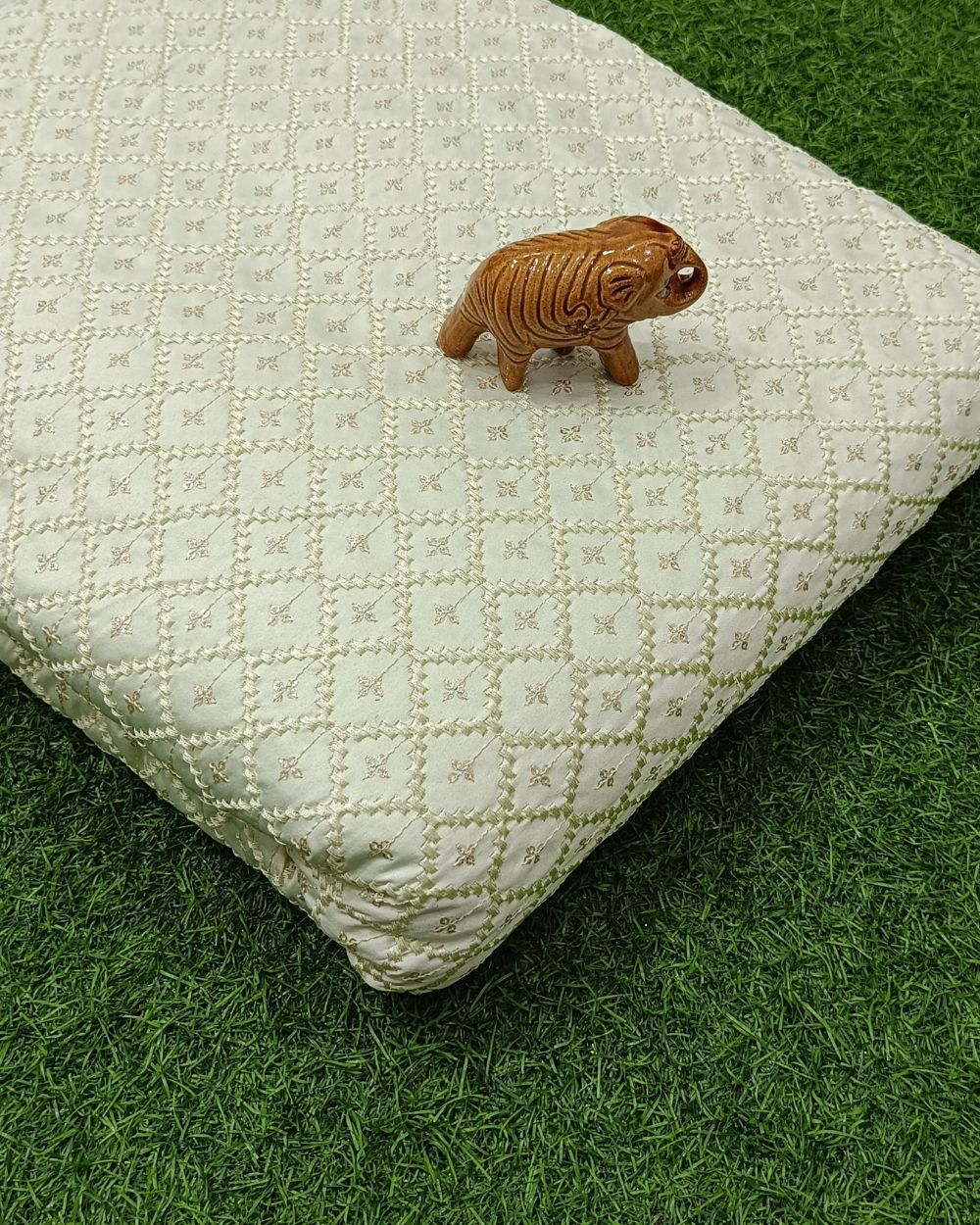 Malai Silk Work Light Lemon Yellow Colour 42 Inches Width