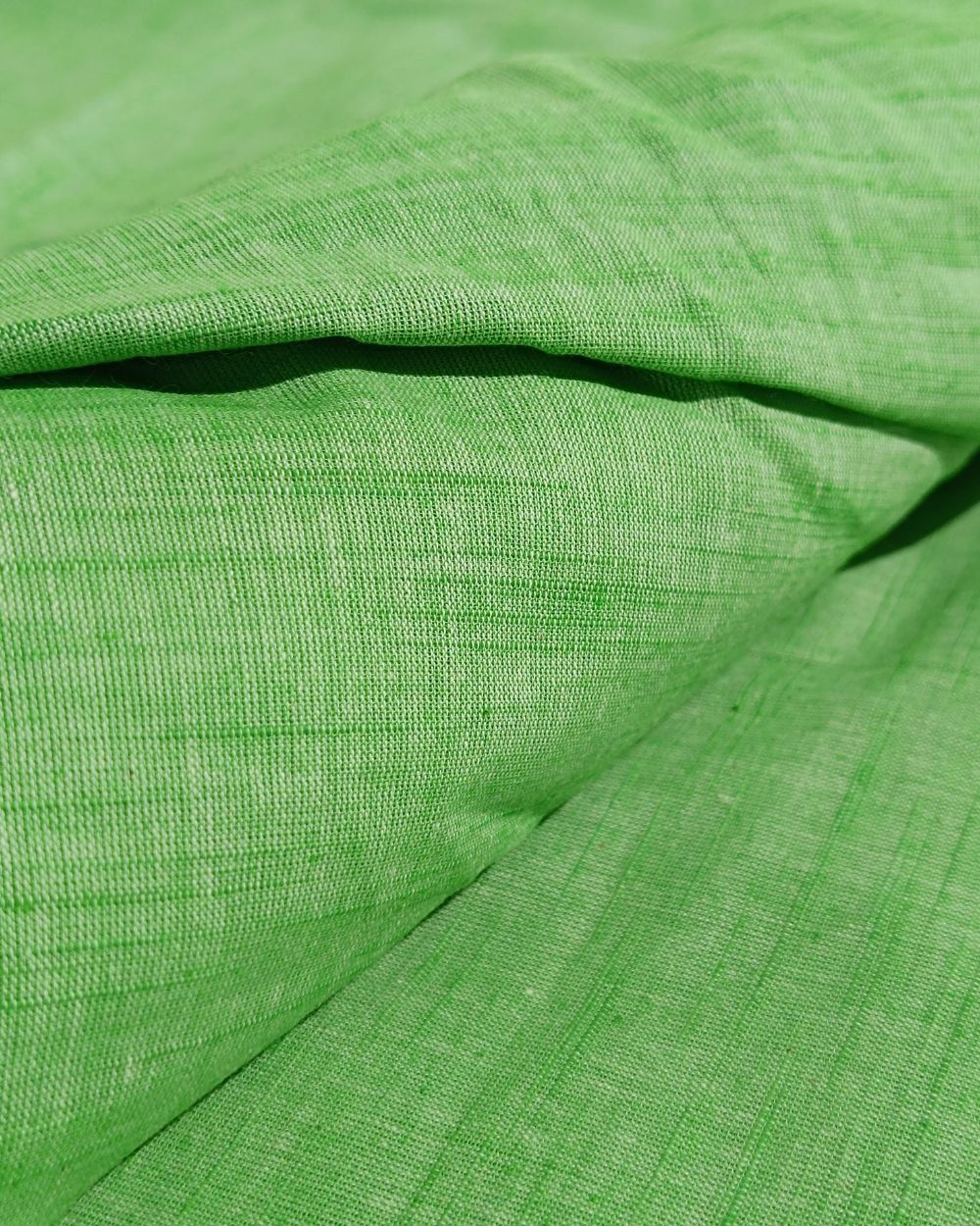 Plain Khadi Cotton Fabric Pistachio Green Colour 45 Inches Width