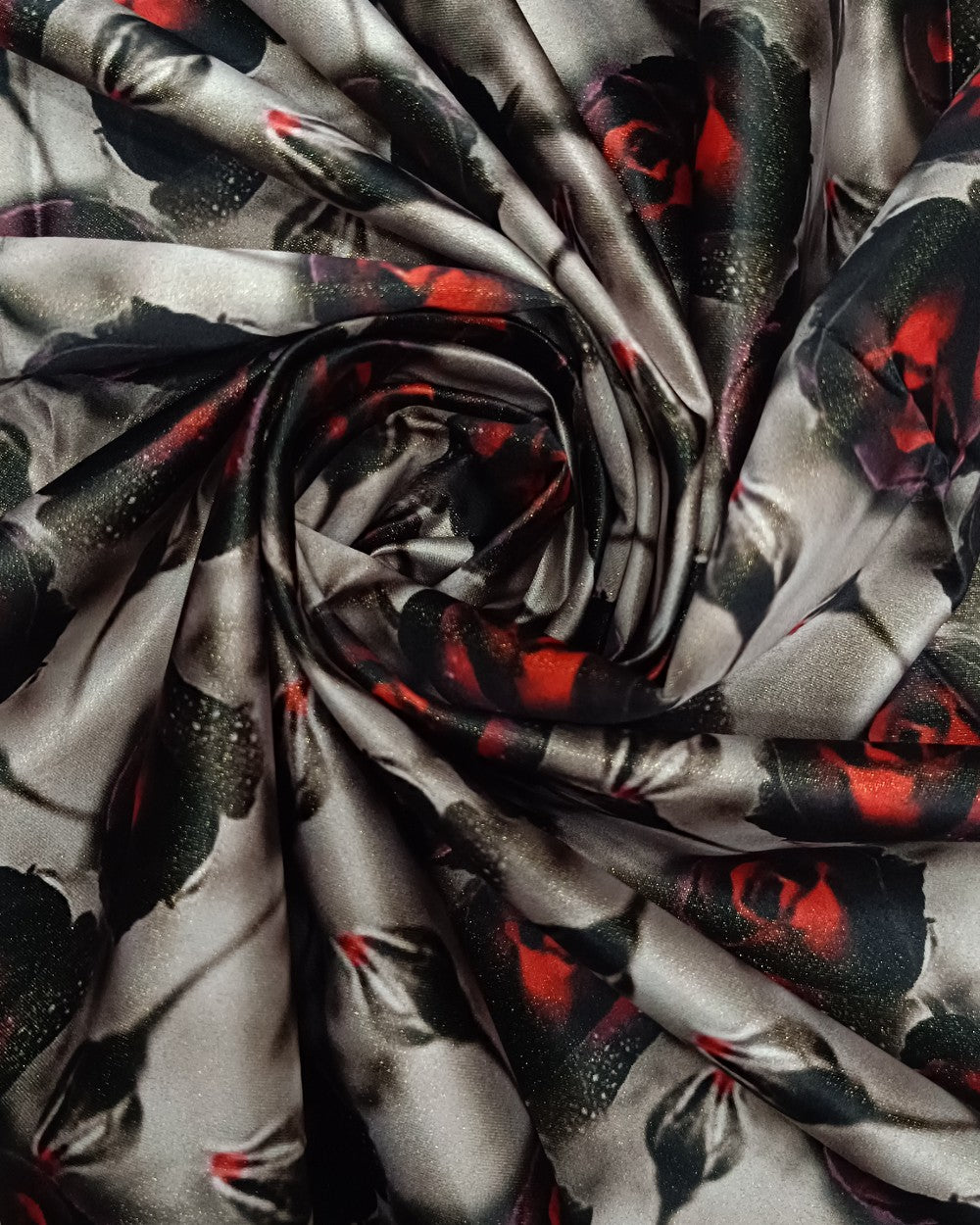 Printed Zari-digital Dark Grey Colour 44 Inches Width