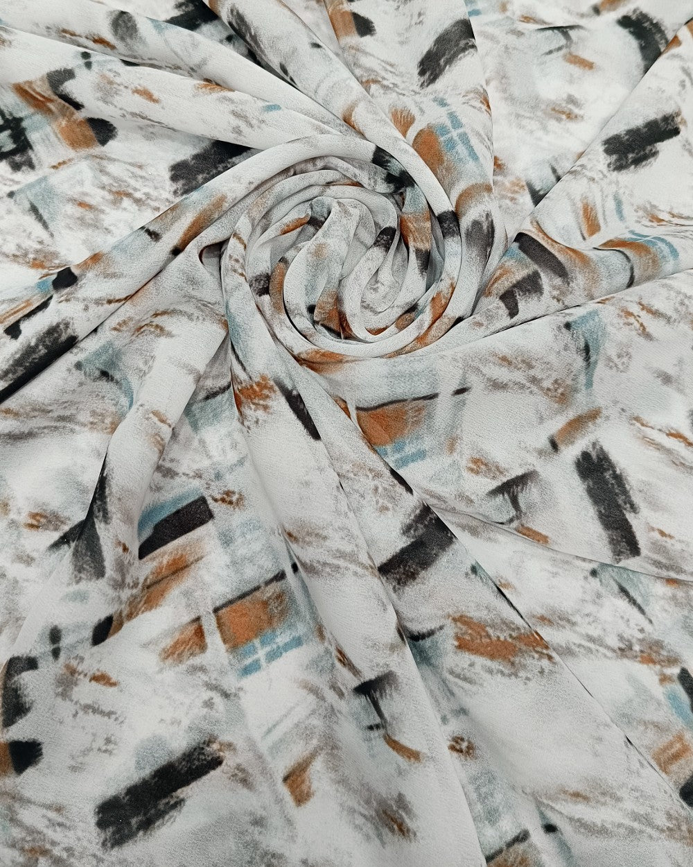 Fox Georgette Digital Print White Colour 44 Inches Width