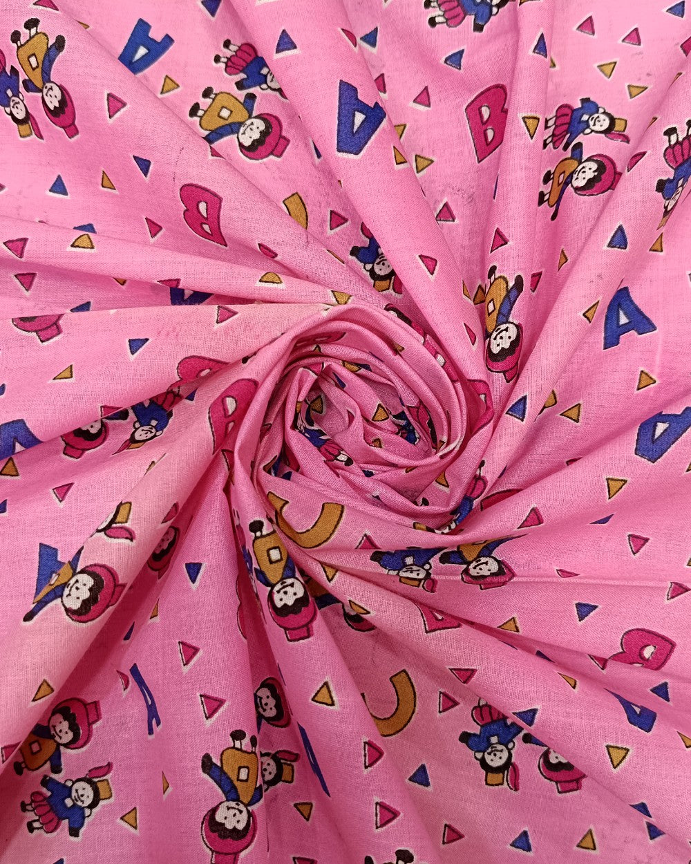 Printed Cotton Nursery Baby Pink Colour 42 Inches Width