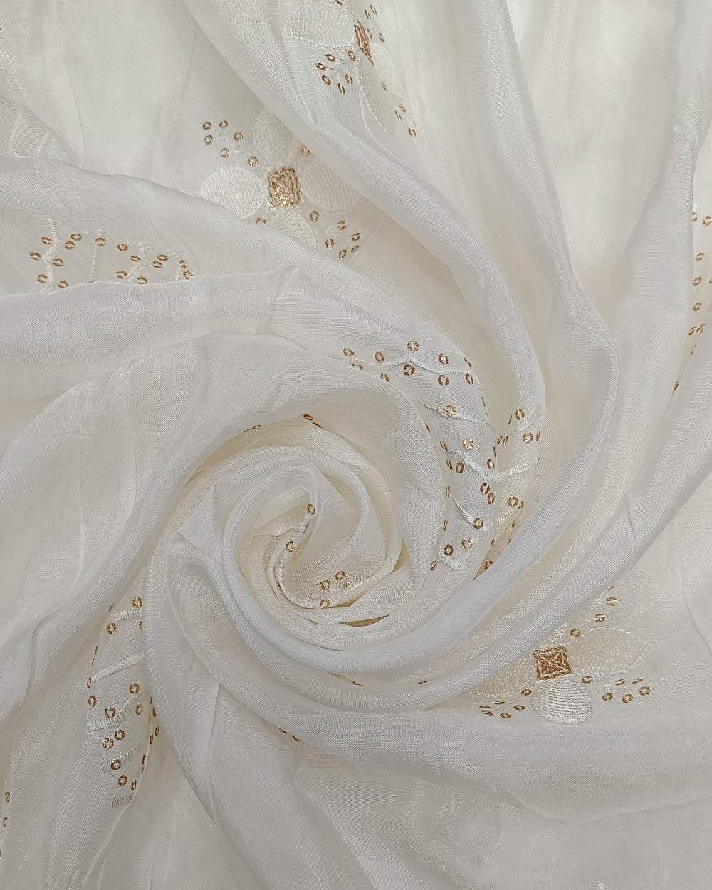 Dyeable Upada work White Colour 44 Inches Width