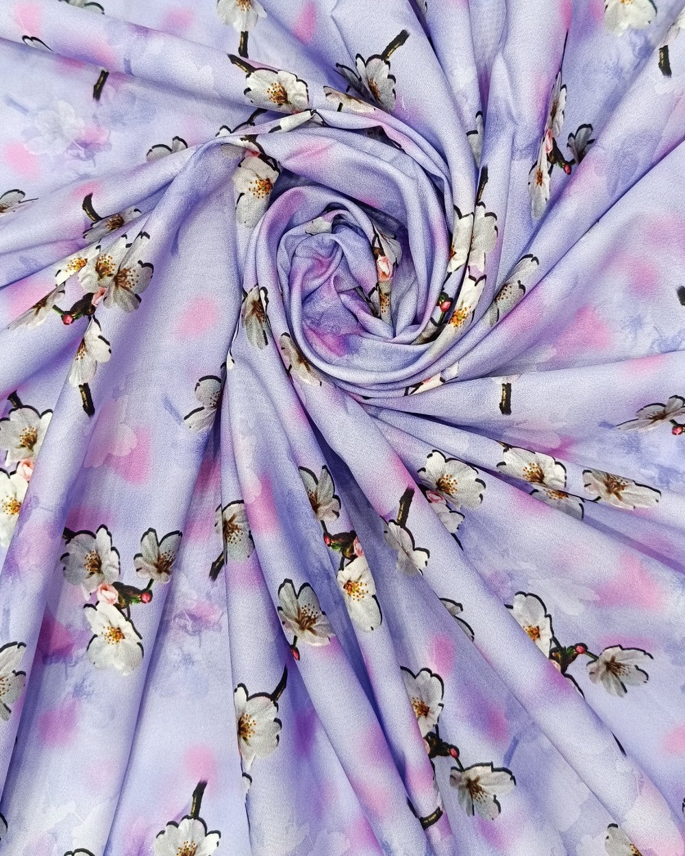 Printed Crepe Digital Purple Colour 45 Inches Width