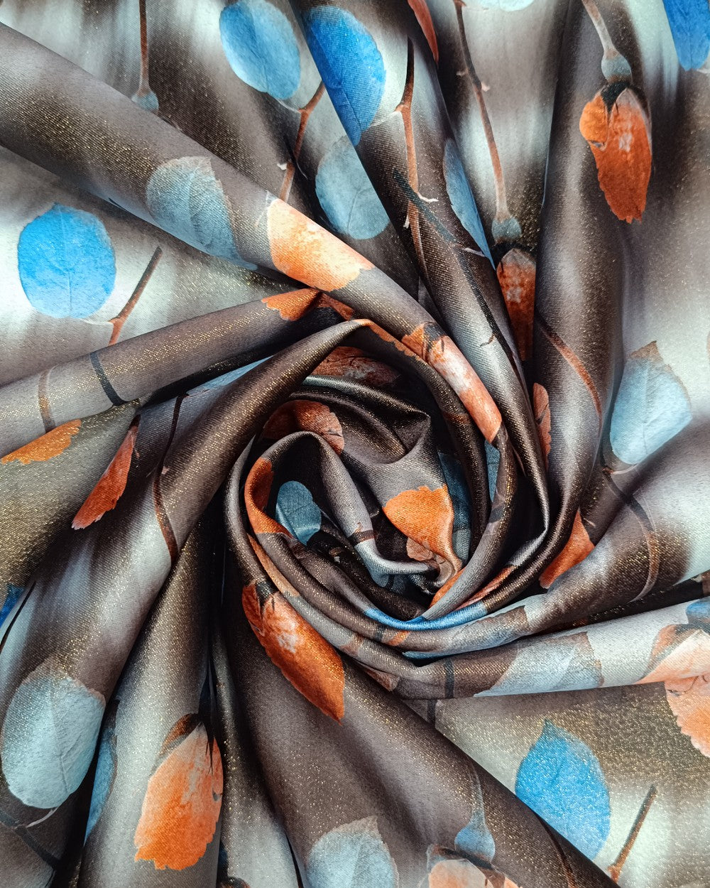 Printed Zari-digital Brown Colour 44 Inches Width