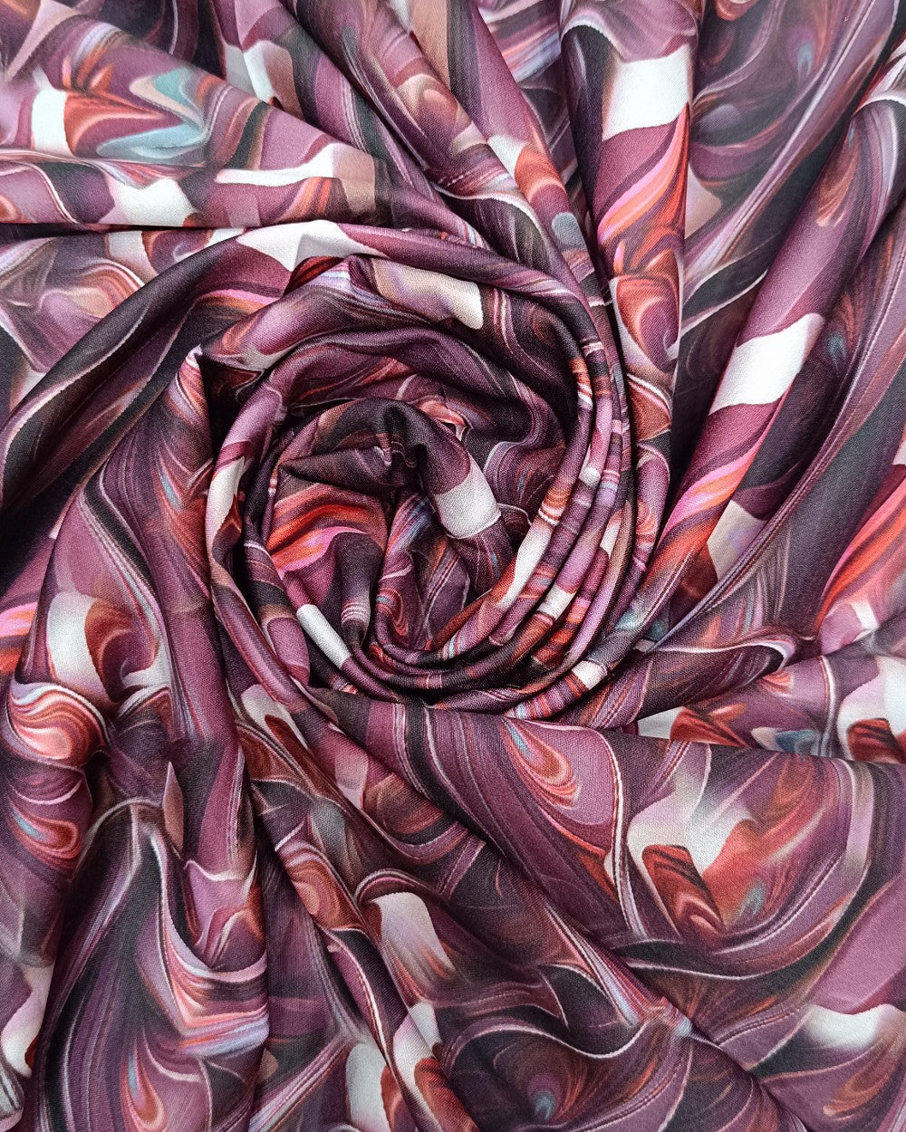 Printed Crepe Digital Wine Colour 45 Inches Width