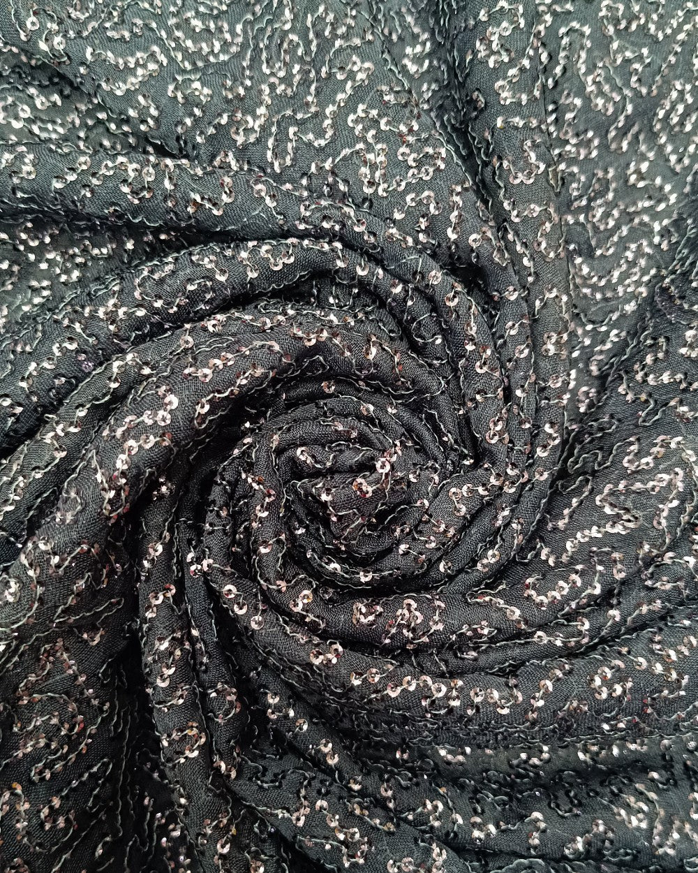 Georgette Khichdi-Sequins Grey Colour 38 Inches Width