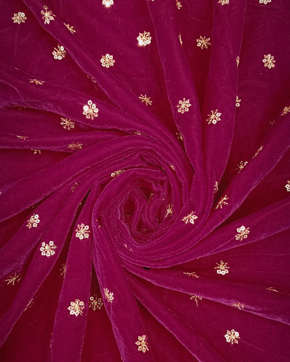 Velvet Work Pink Colour 42 Inches Width