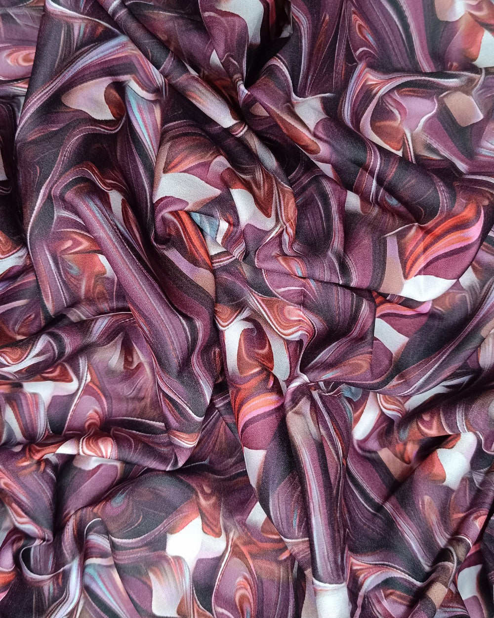 Printed Crepe Digital Wine Colour 45 Inches Width