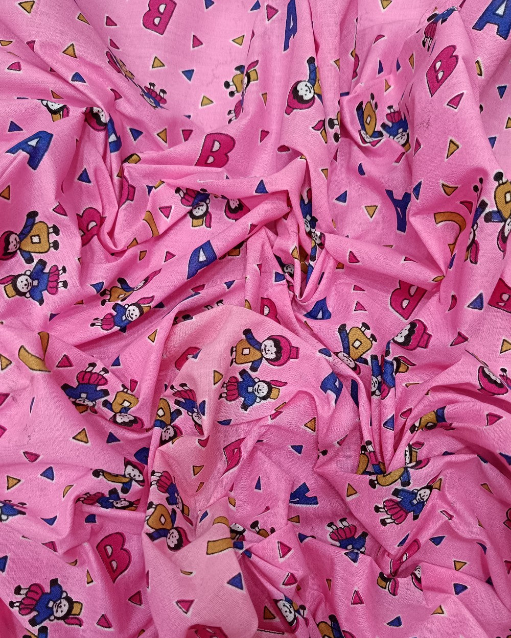 Printed Cotton Nursery Baby Pink Colour 42 Inches Width