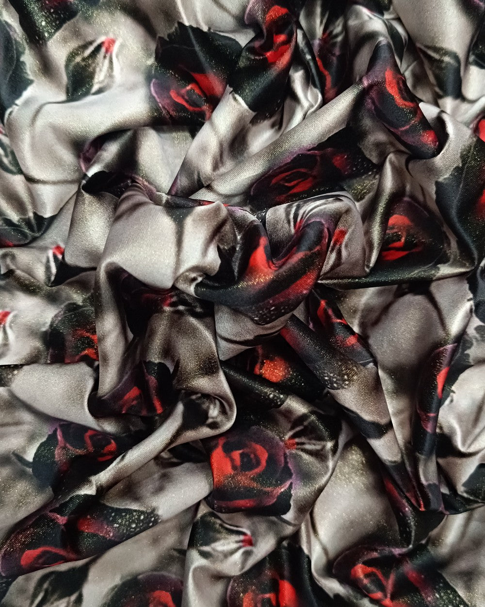 Printed Zari-digital Dark Grey Colour 44 Inches Width