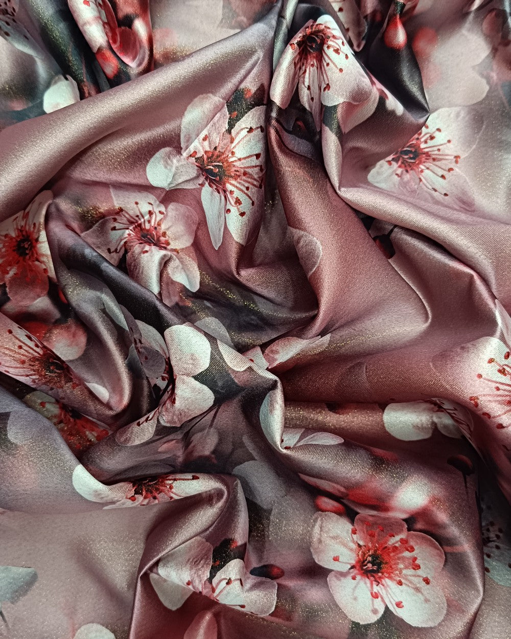 Printed Zari-digital Peach Colour 44 Inches Width