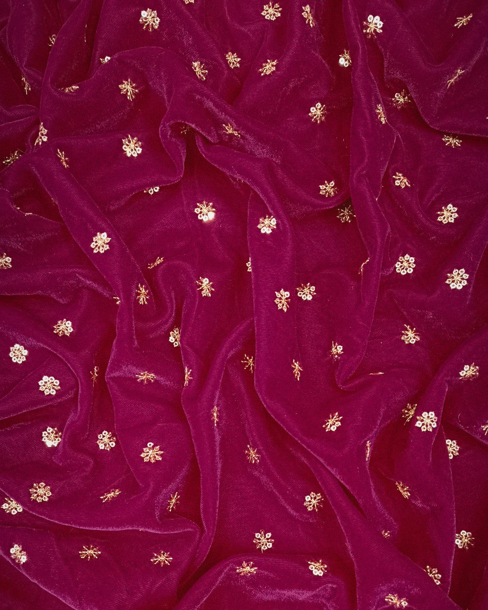 Velvet Work Pink Colour 42 Inches Width