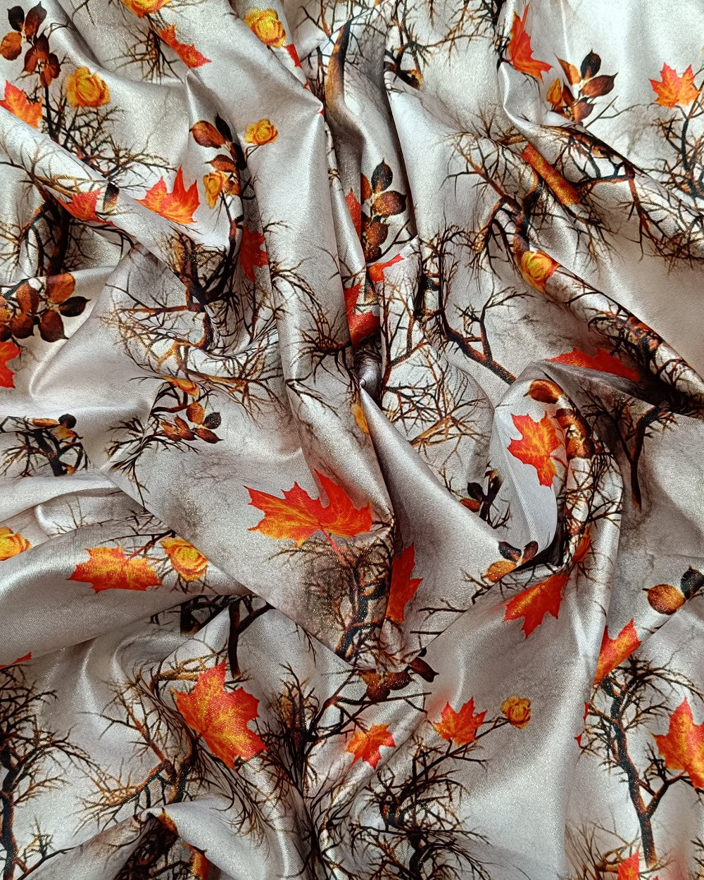 Printed Zari Digital Copper Colour 44 Inches Width