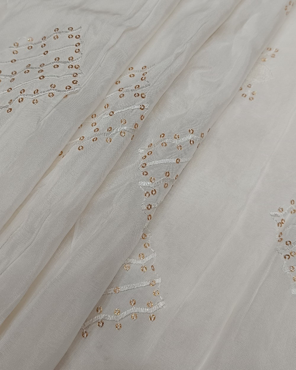 Dyeable Upada work White Colour 44 Inches Width