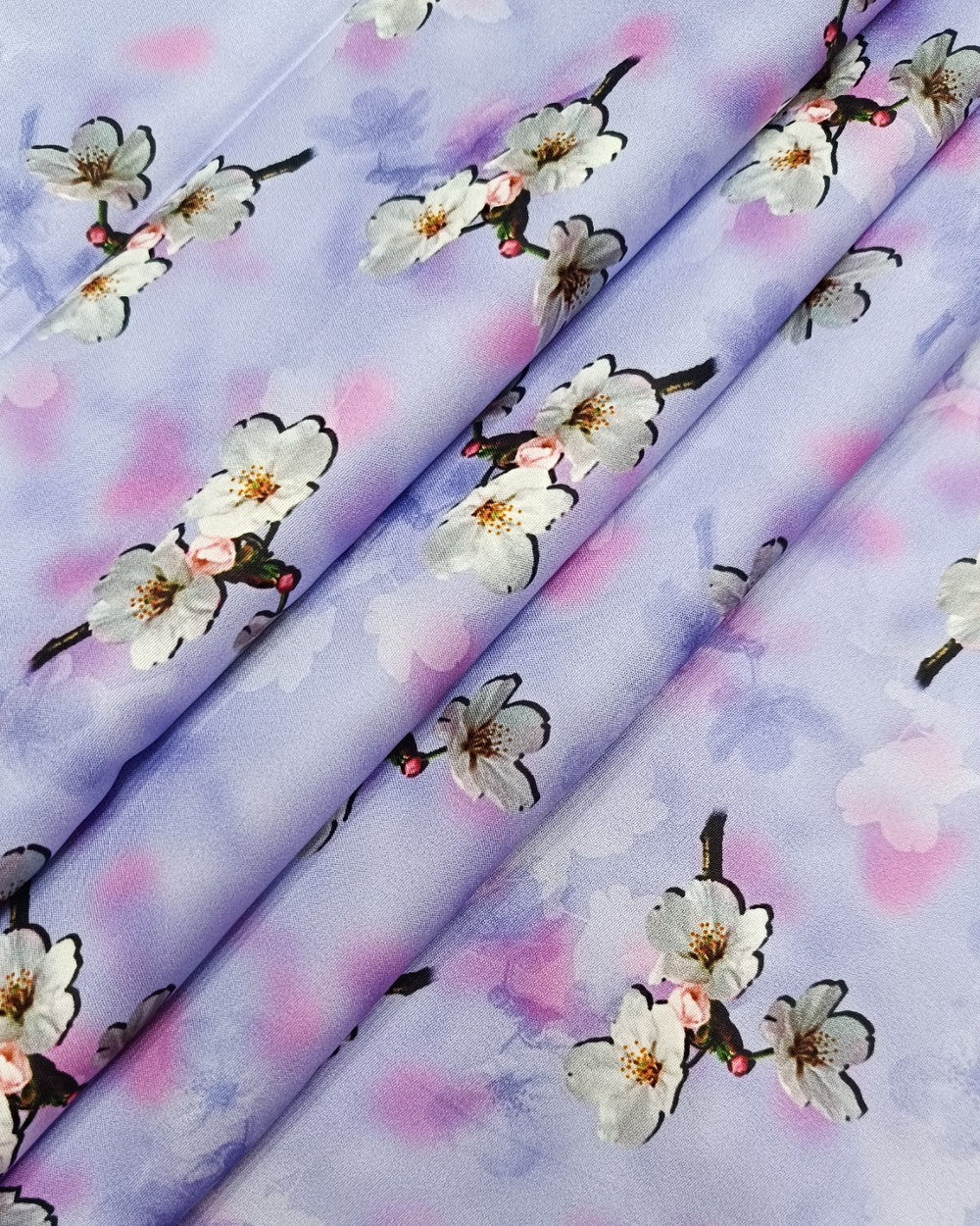 Printed Crepe Digital Purple Colour 45 Inches Width