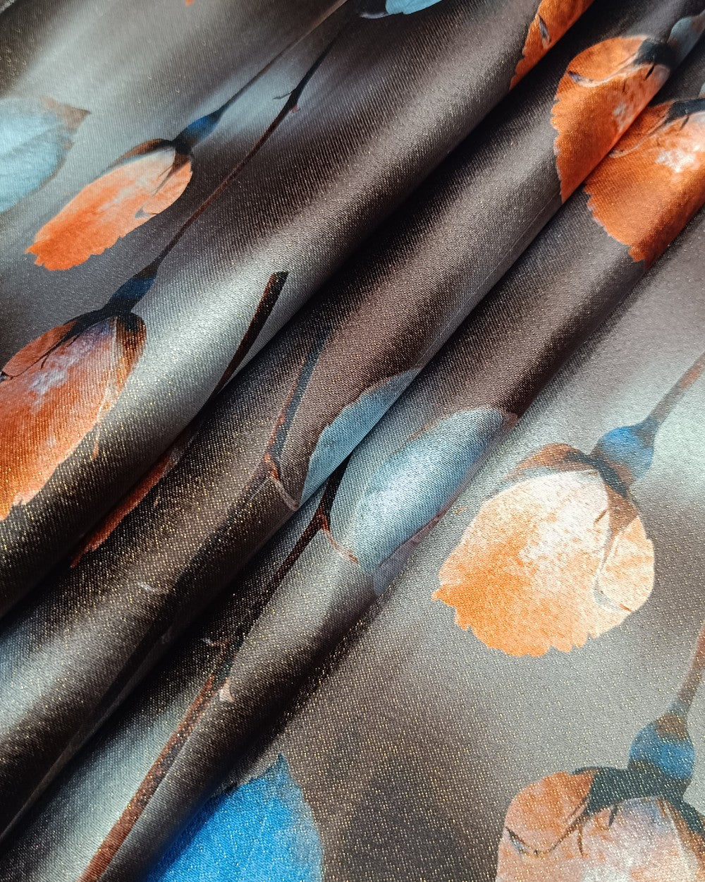 Printed Zari-digital Brown Colour 44 Inches Width