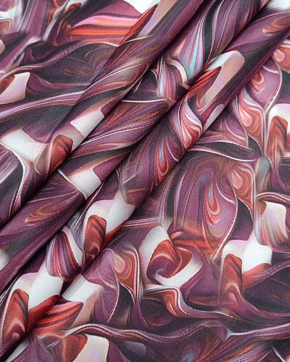 Printed Crepe Digital Wine Colour 45 Inches Width