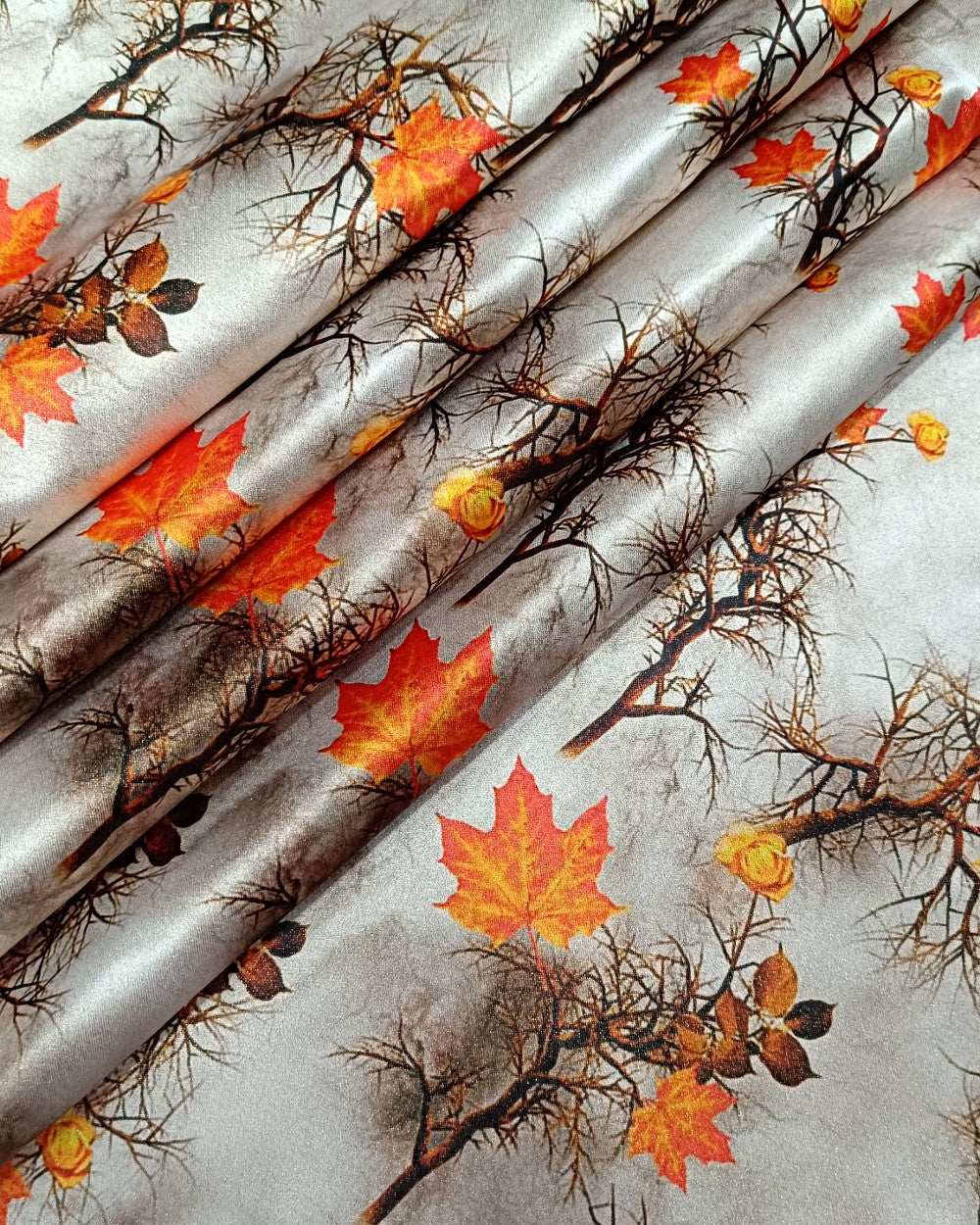 Printed Zari Digital Copper Colour 44 Inches Width