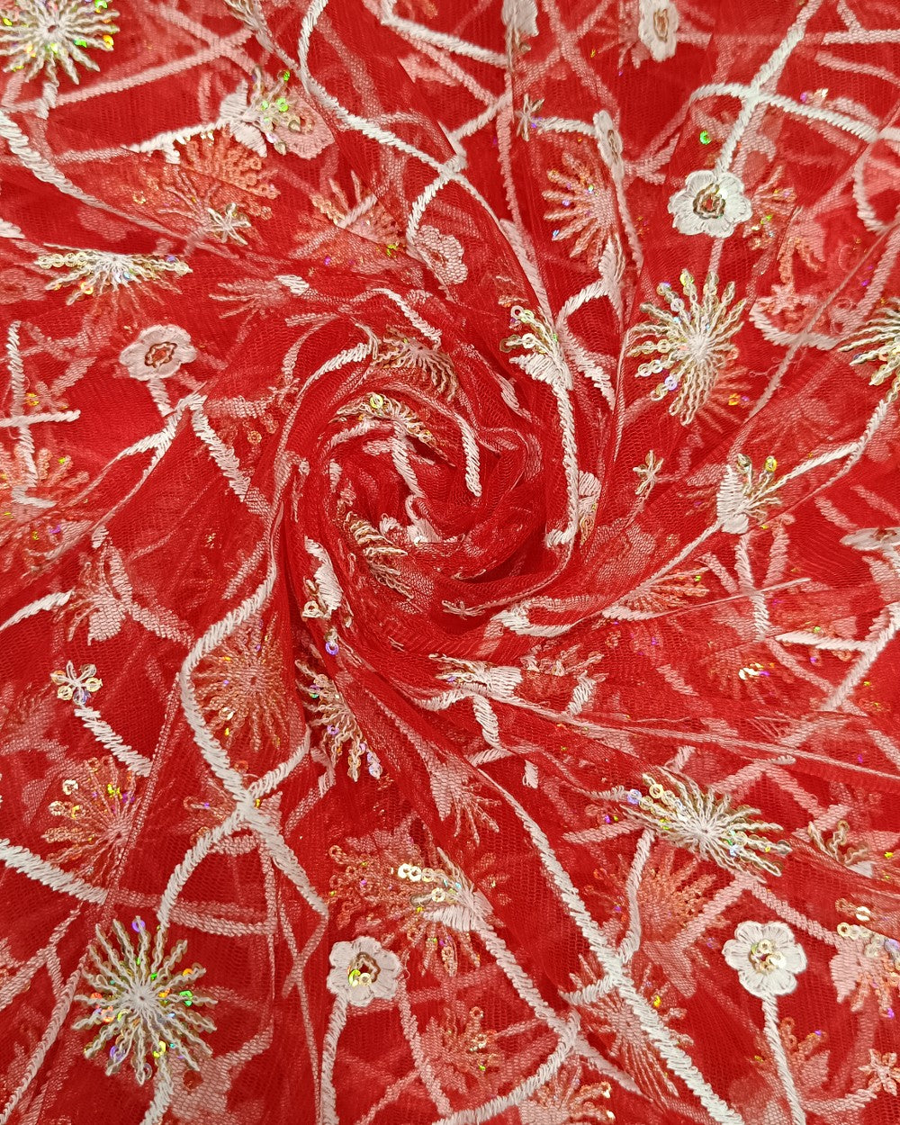 Net Work Red Colour 44 Inches Width