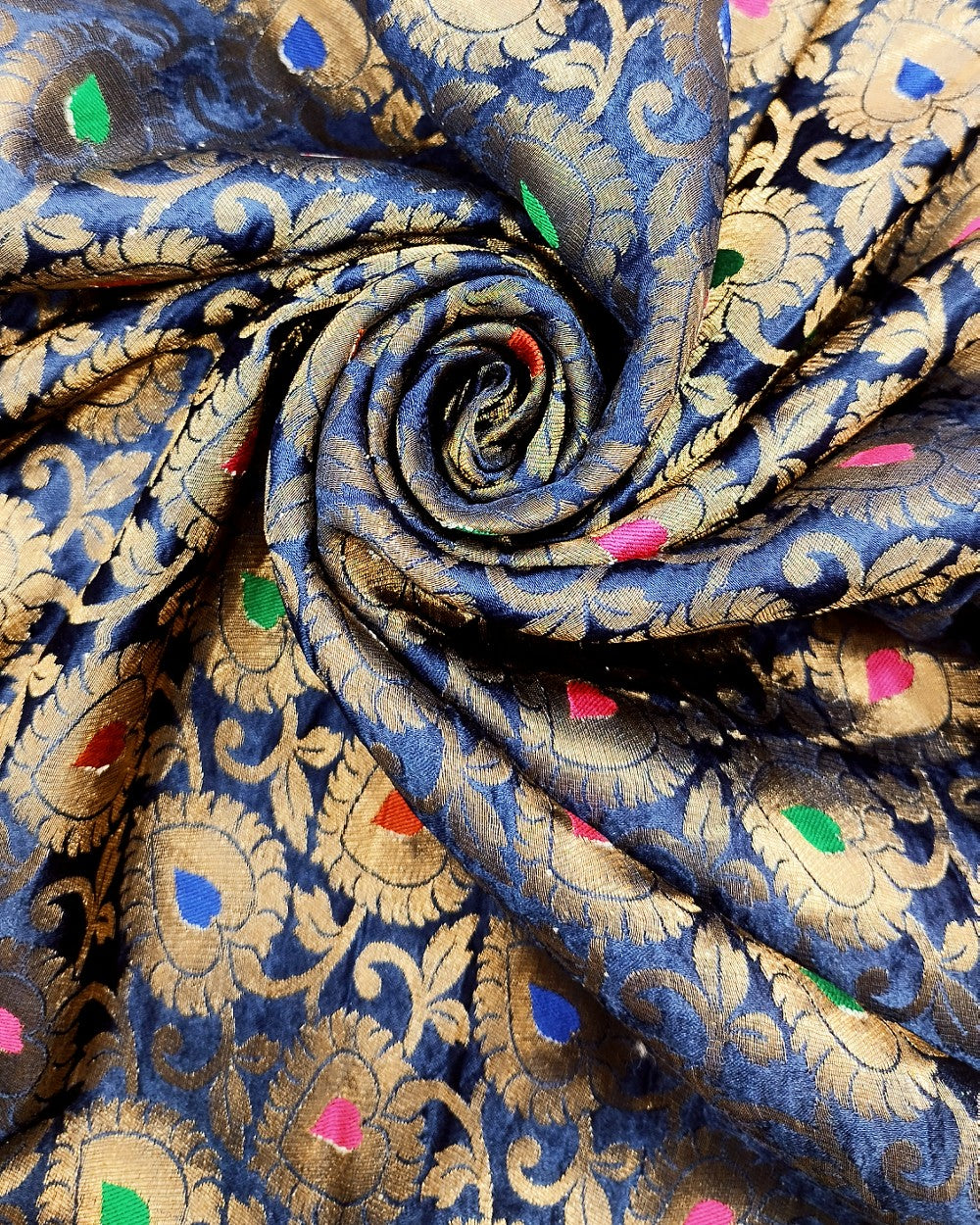 Banarasi Navy Blue Colour 44 Inches Width
