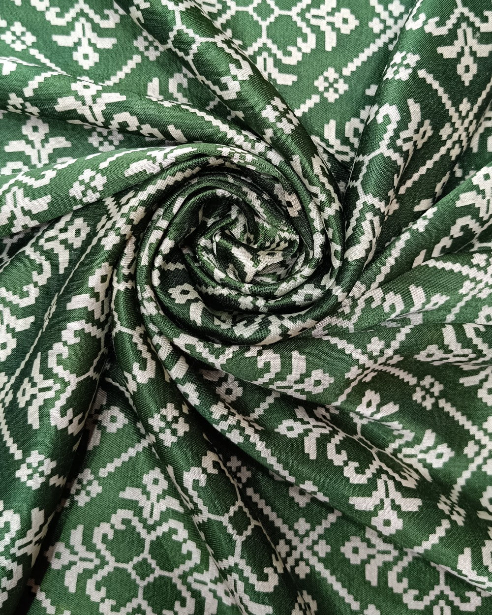 Printed Gajji Silk Green Colour 44 Inches Width