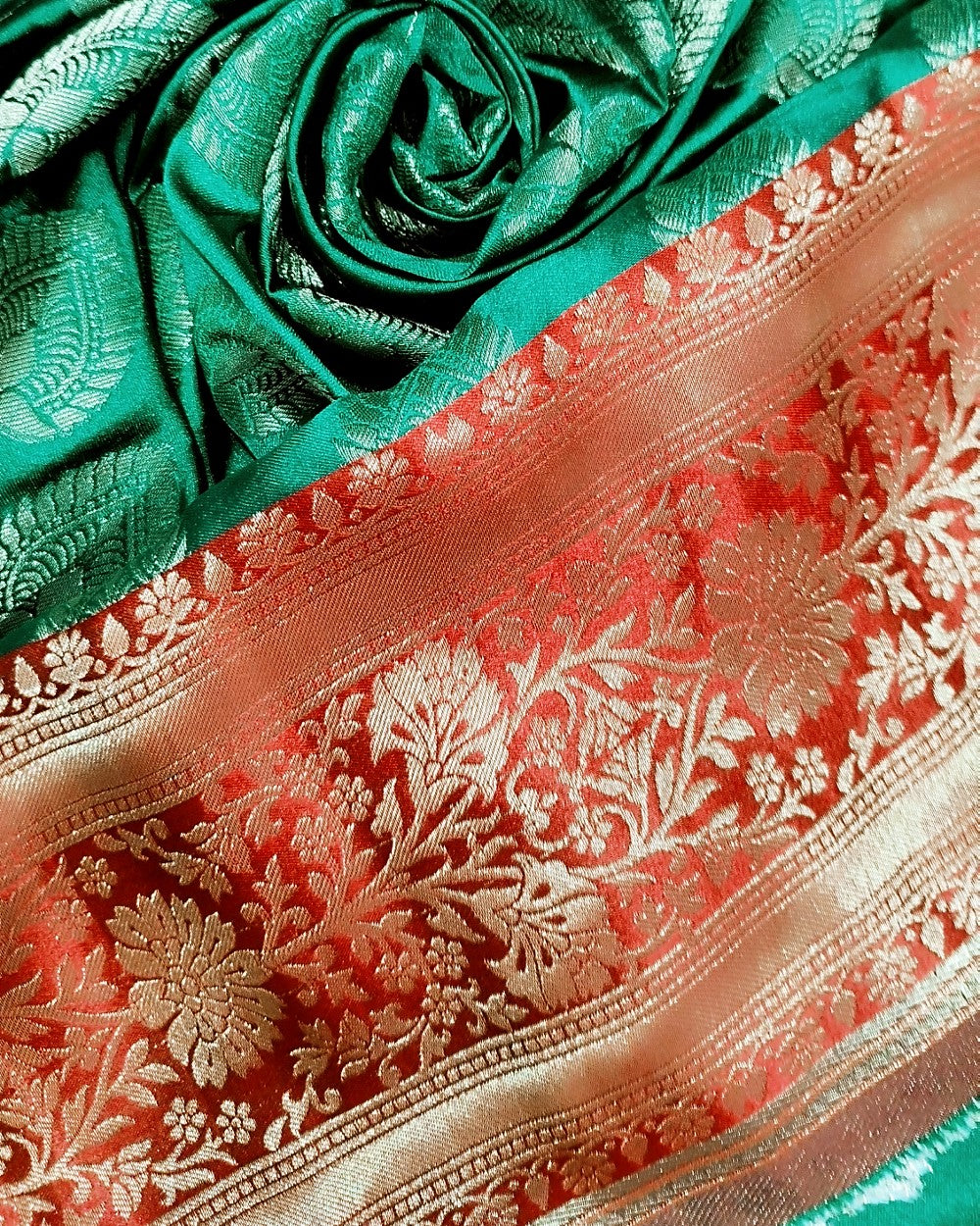 Banarasi Green Colour 48 Inches Width