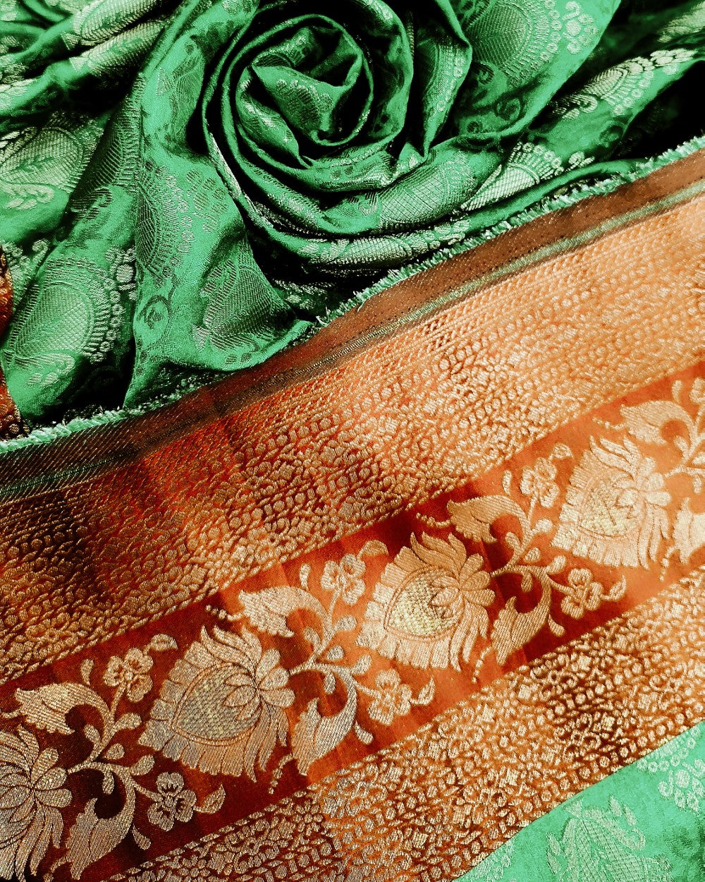 Banarasi Green Colour 48 Inches Width