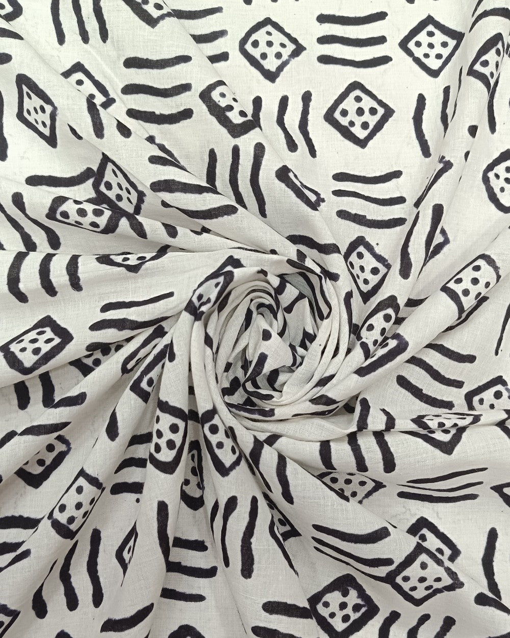 Printed Cotton Cambric White Colour 44 Inches Width