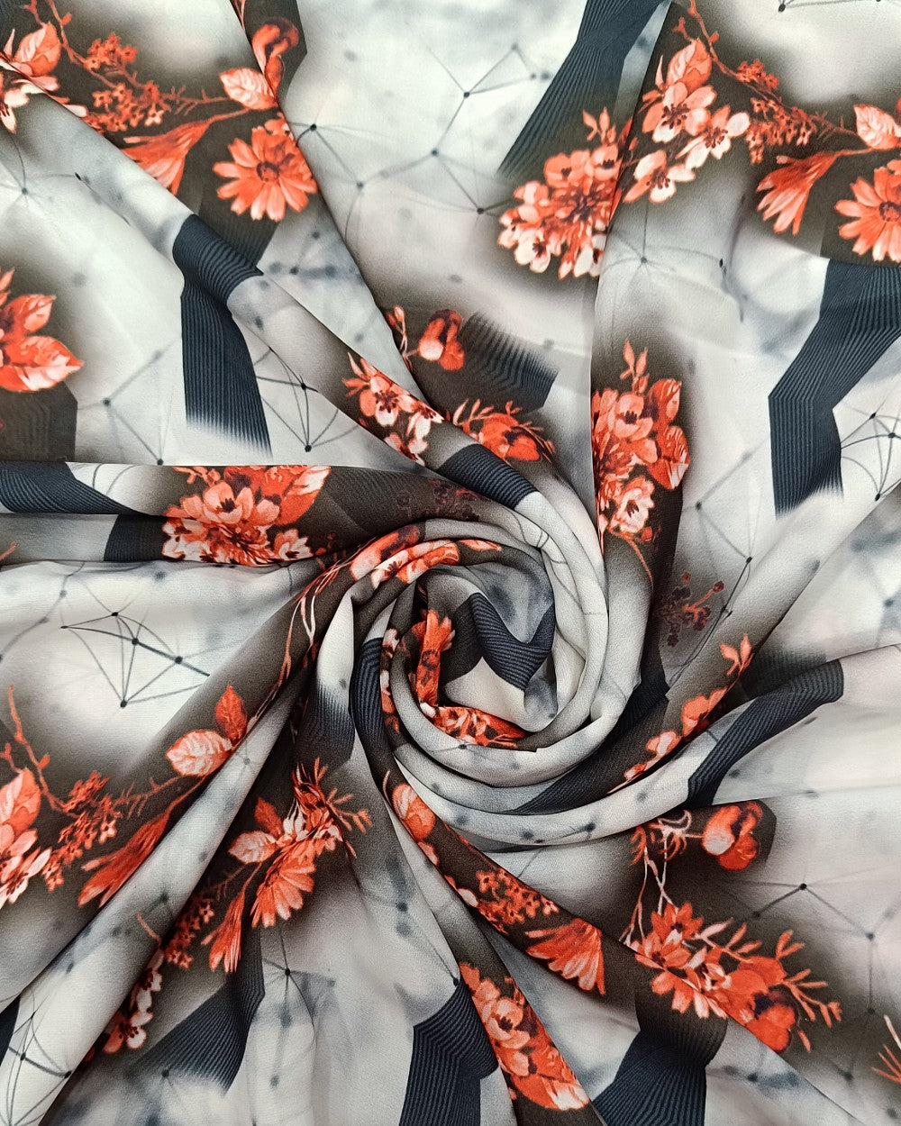 Printed Fiona White Colour 44 Inches Width