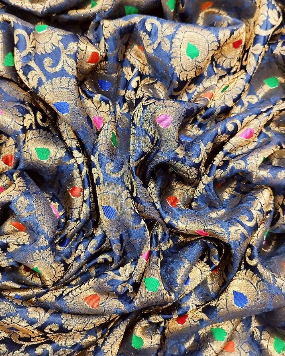 Banarasi Navy Blue Colour 44 Inches Width