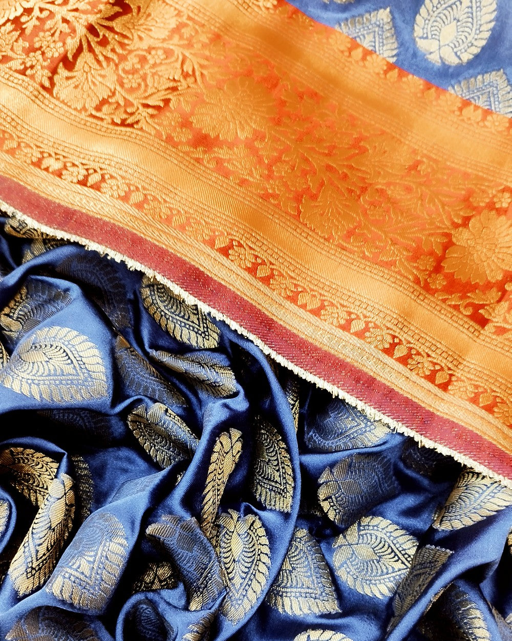 Banarasi Navy Blue Colour 48 Inches Width