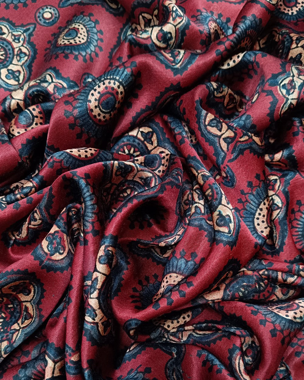 Printed Gajji Silk Maroon Colour 46 Inches Width