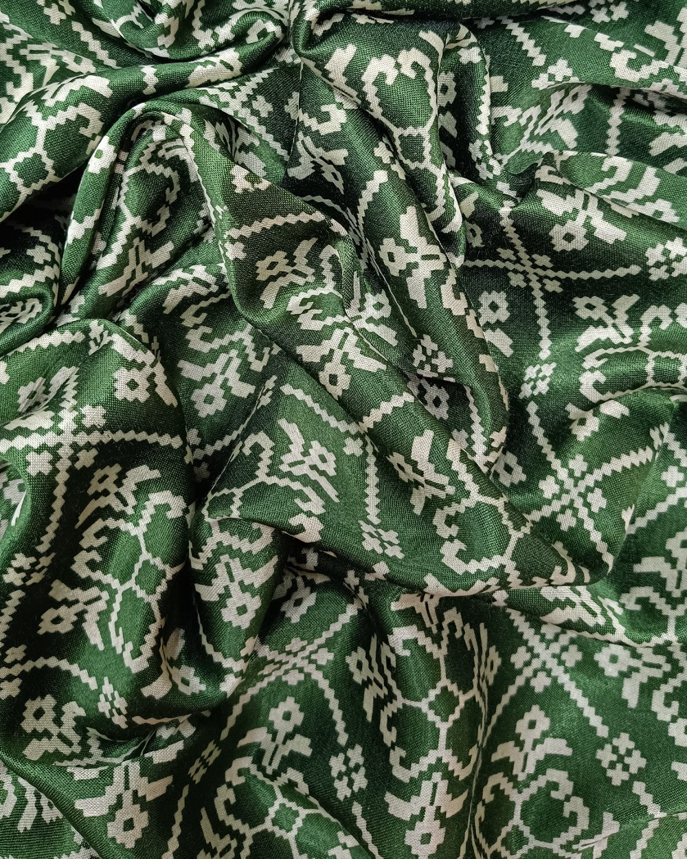 Printed Gajji Silk Green Colour 44 Inches Width