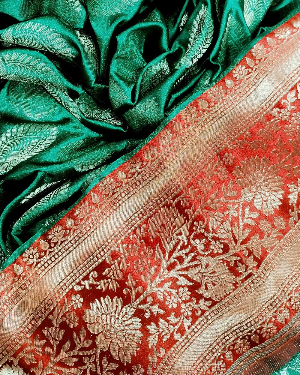 Banarasi Green Colour 48 Inches Width