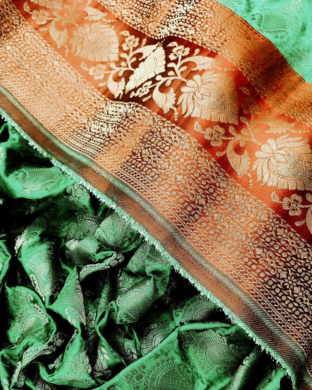 Banarasi Green Colour 48 Inches Width