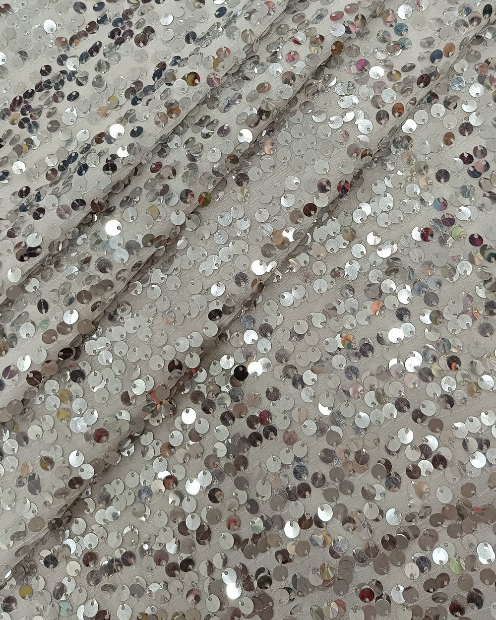 Georgette Sequin White Colour 38 Inches Width