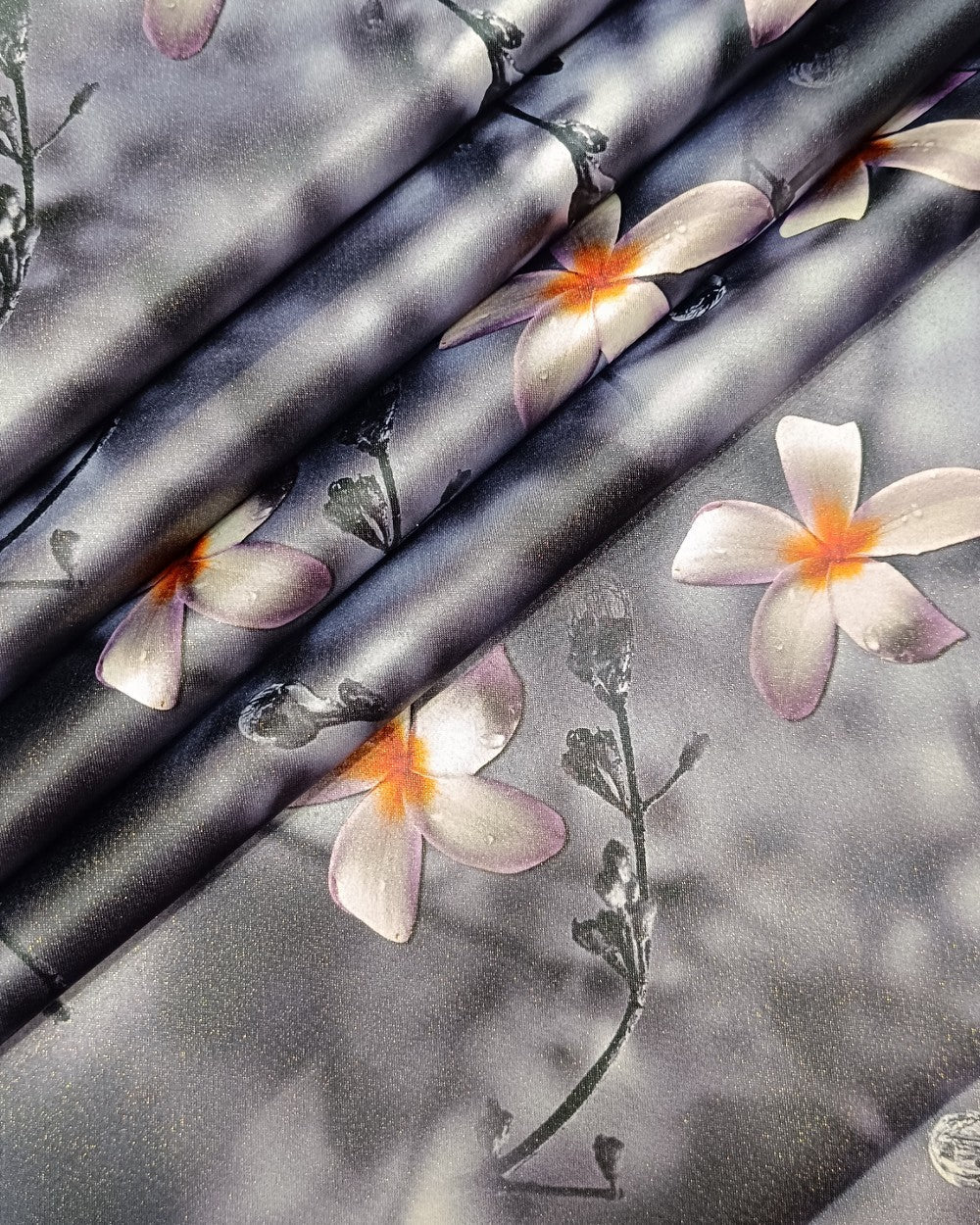 Printed Zari Digital Grey Colour 44 Inches Width