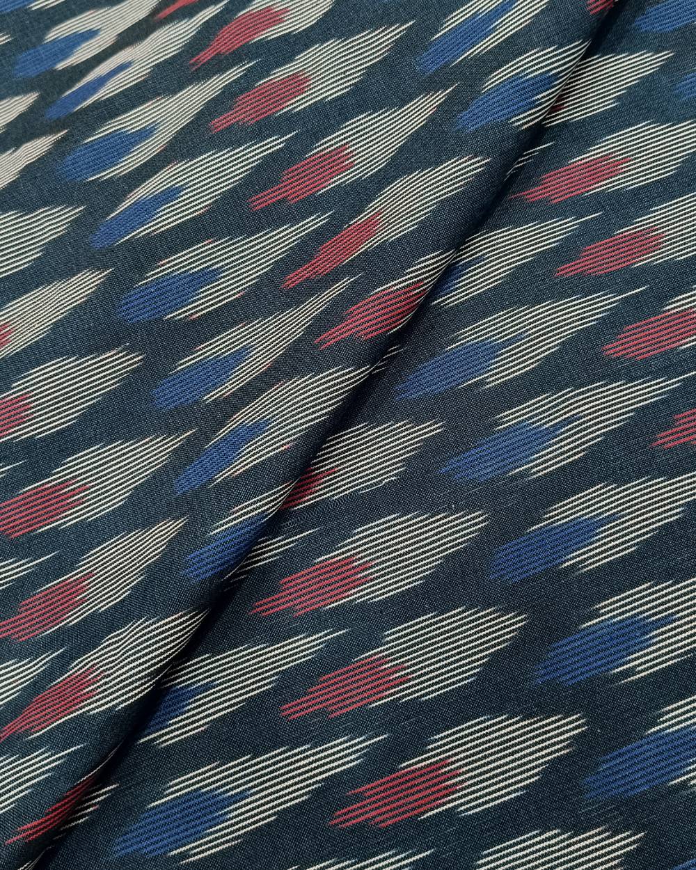 Cotton Ikat Dark Grey Colour 46 Inches Width