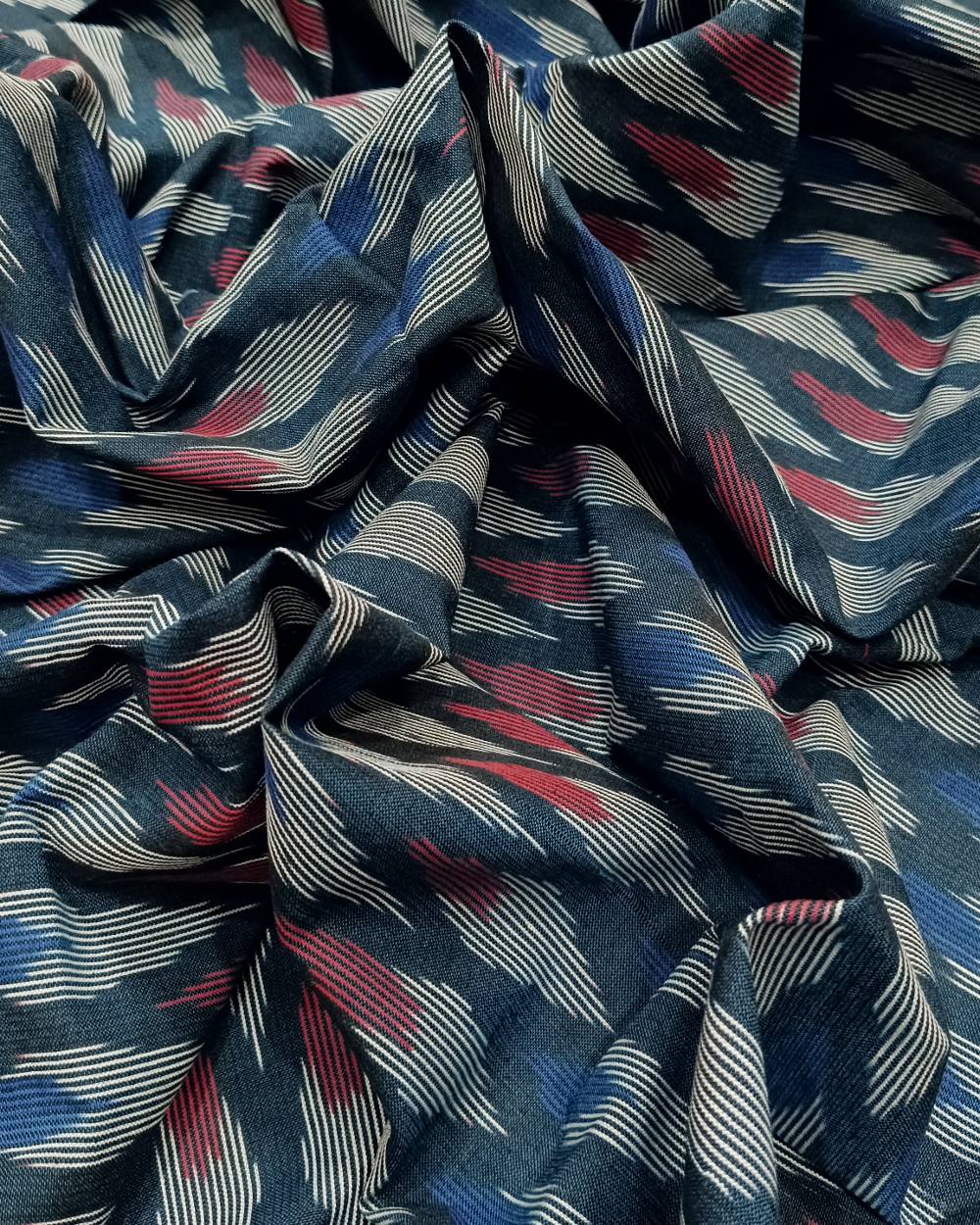 Cotton Ikat Dark Grey Colour 46 Inches Width