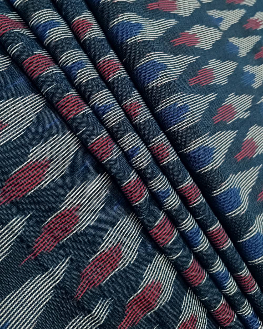 Cotton Ikat Dark Grey Colour 46 Inches Width