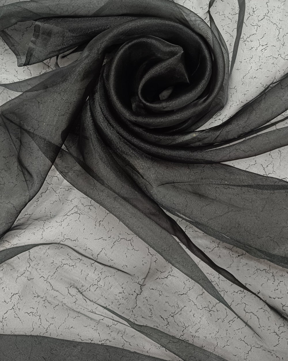 Plain Organza Black Colour 42 Inches Width