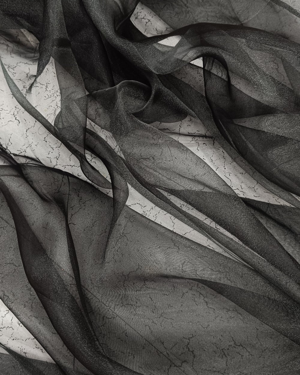 Plain Organza Black Colour 42 Inches Width
